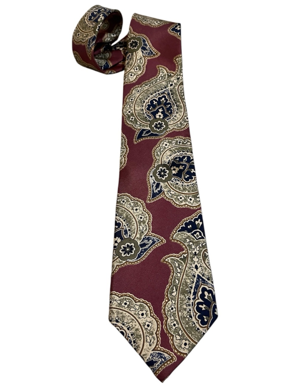 VTG CHRISTIAN DIOR MONSIEUR SILK PAISLEY TIE MULTICOLOR ITALIAN FABRIC USA MADE